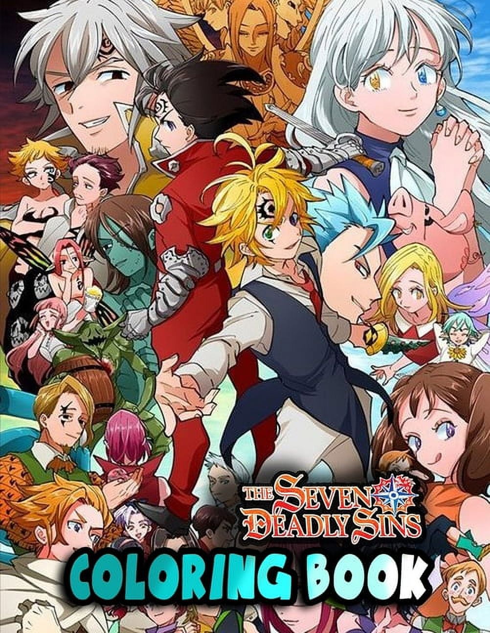 The seven deadly sins coloring book nanatsu no taizai coloring book paperback