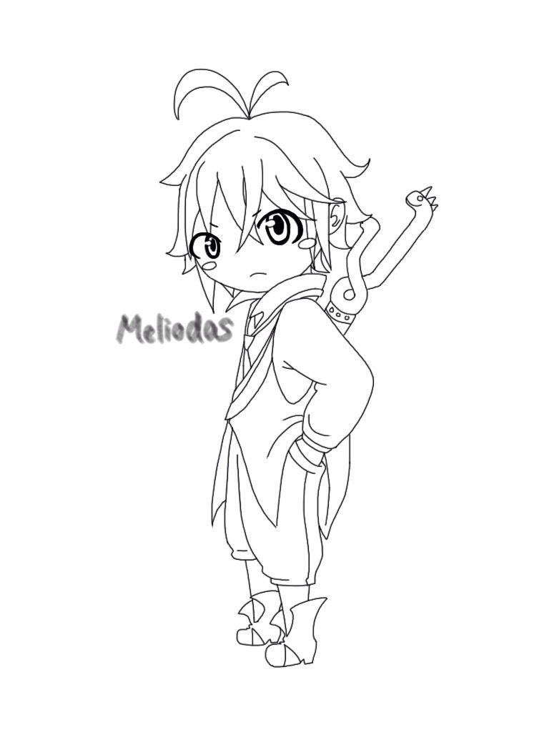 Meliodas colouring sheet by junicole on