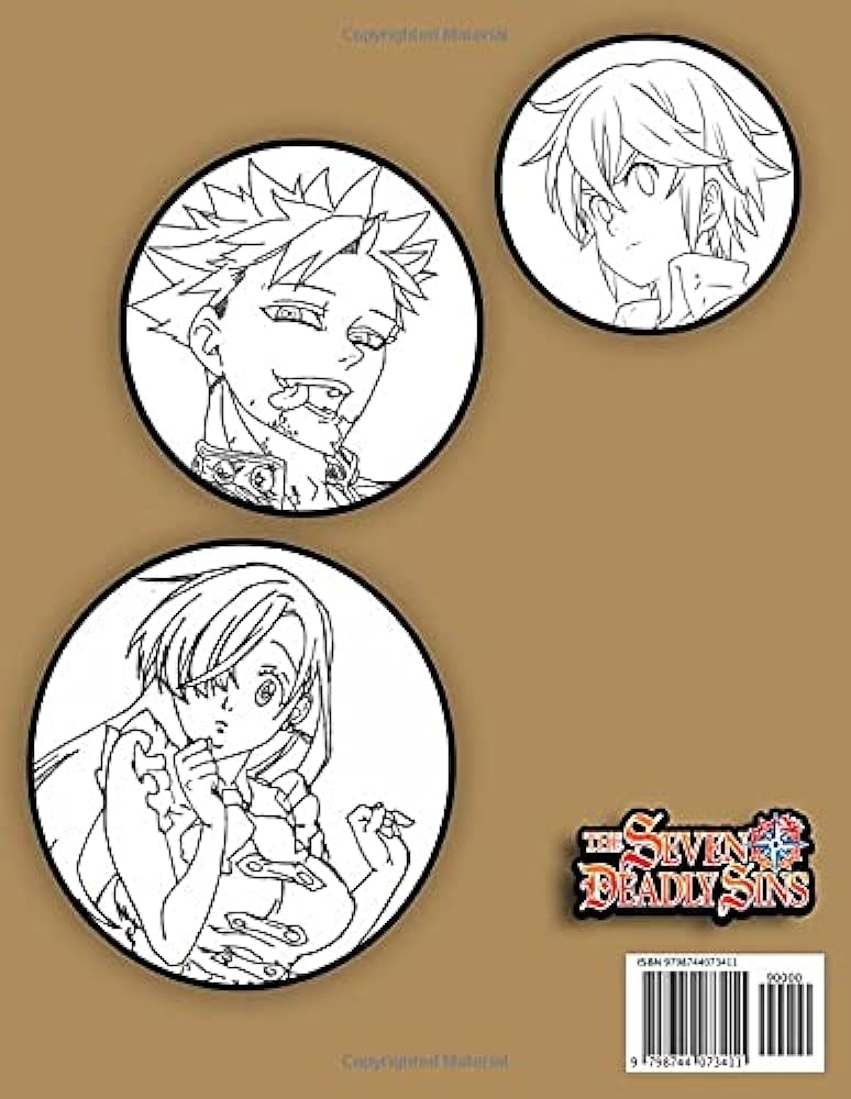 The seven deadly sins coloring book nanatsu no taizai japanese anime gift for adults who love the seven deadly sins more then high quality illustrations by