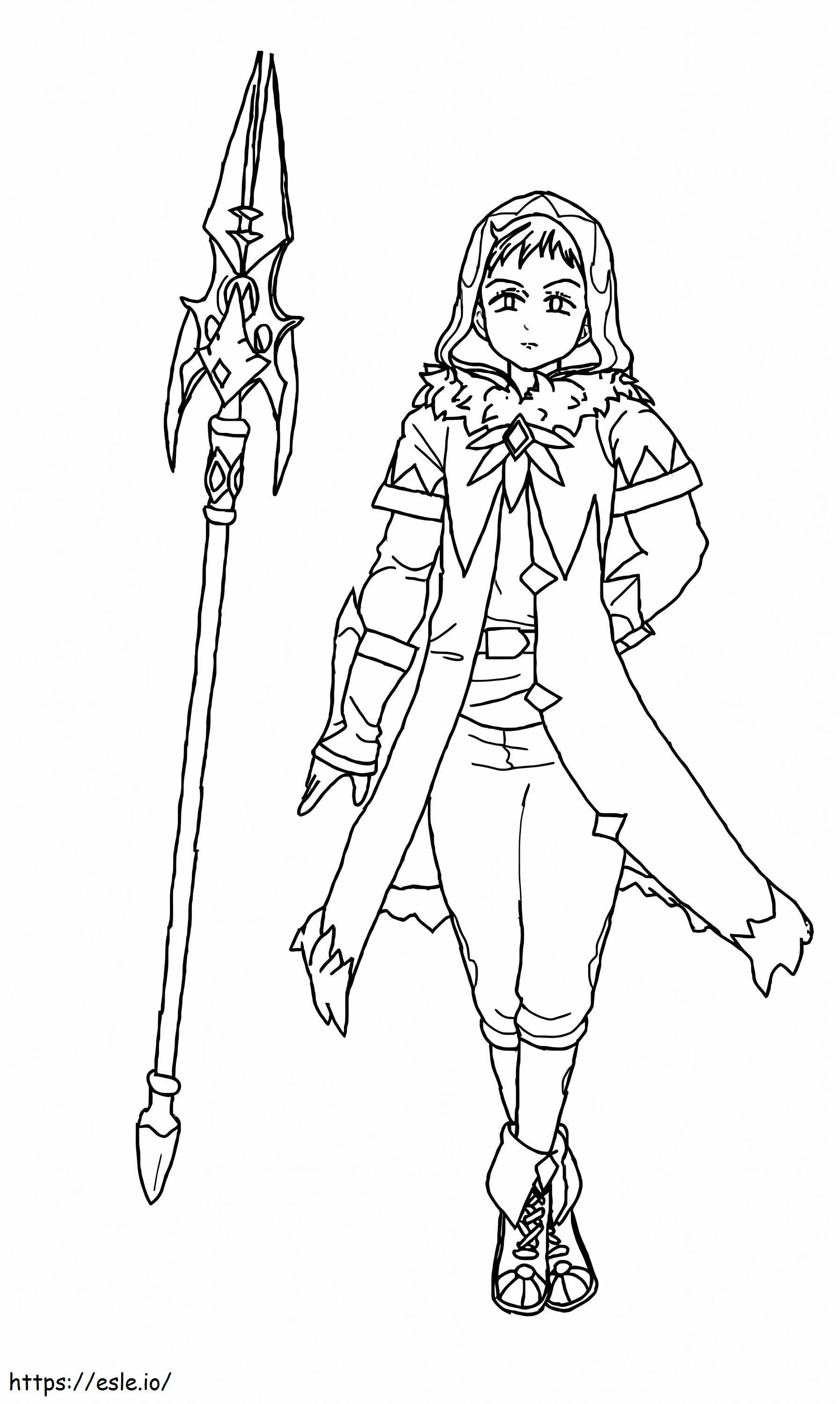 King from seven deadly sins coloring page