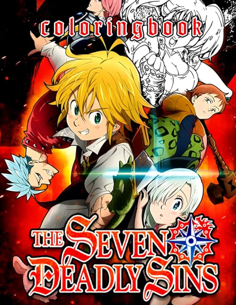 Seven deadly sins coloring book perfect coloring book for kid and adult over picture with high quality images valenti michael books