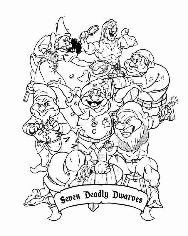 Seven deadly sins coloring pages