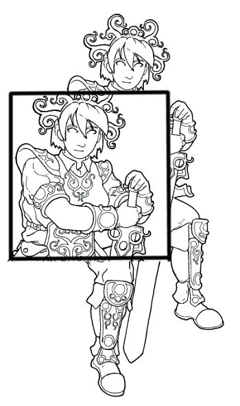 Summer avatar coloring page for adults