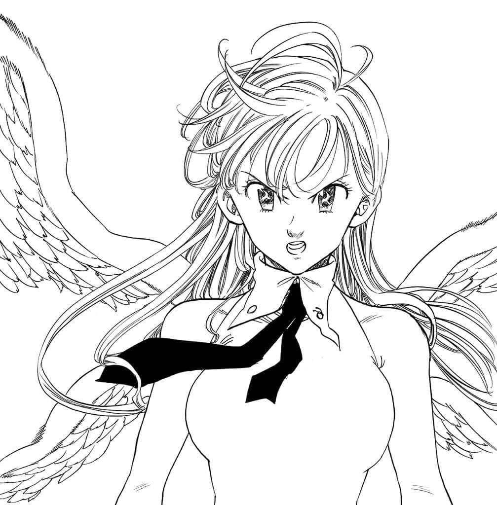 Elizabeth from seven deadly sins coloring page