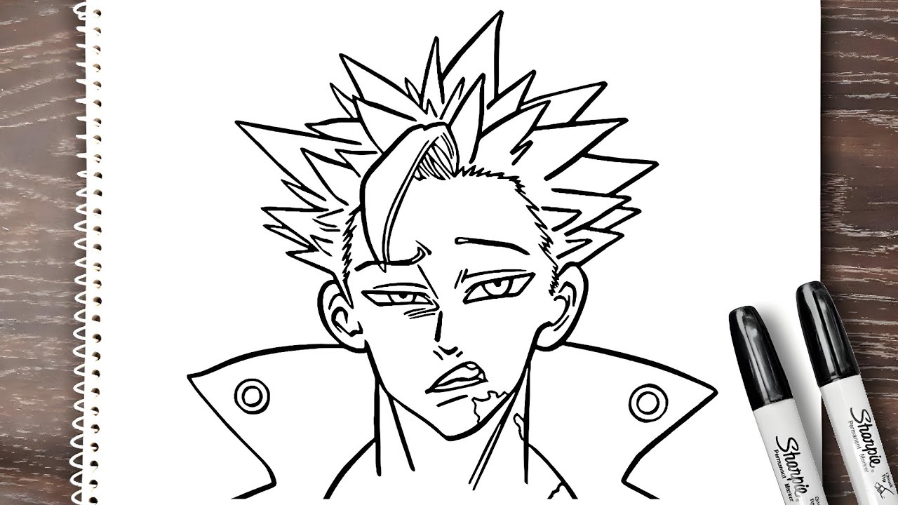 How to draw ban seven deadly sins step by step