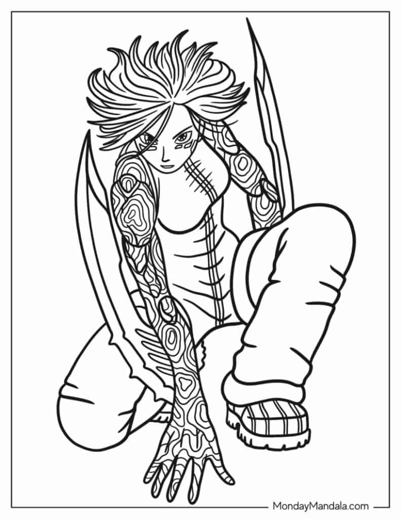 Anime coloring pages free pdf printables