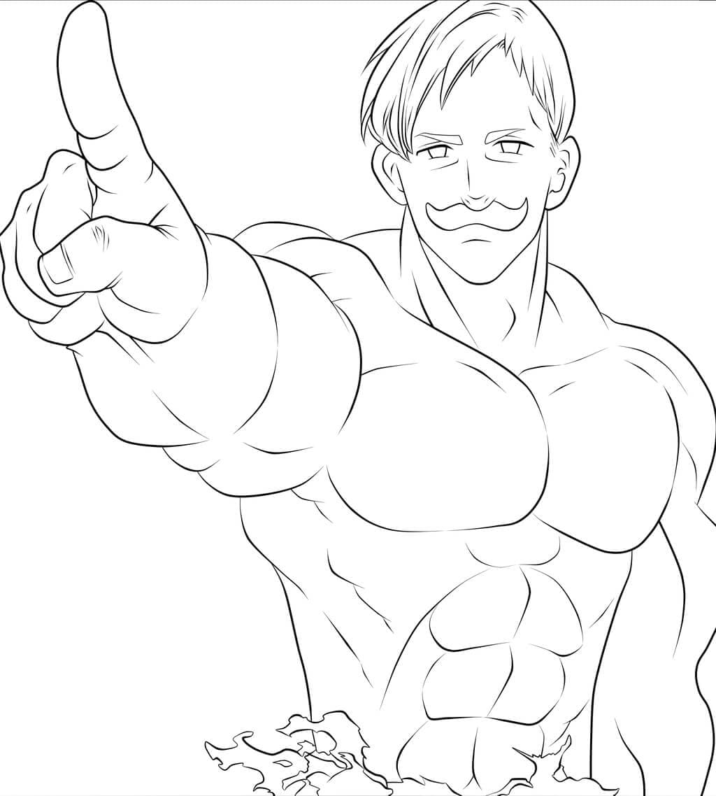 Escanor from anime seven deadly sins coloring page