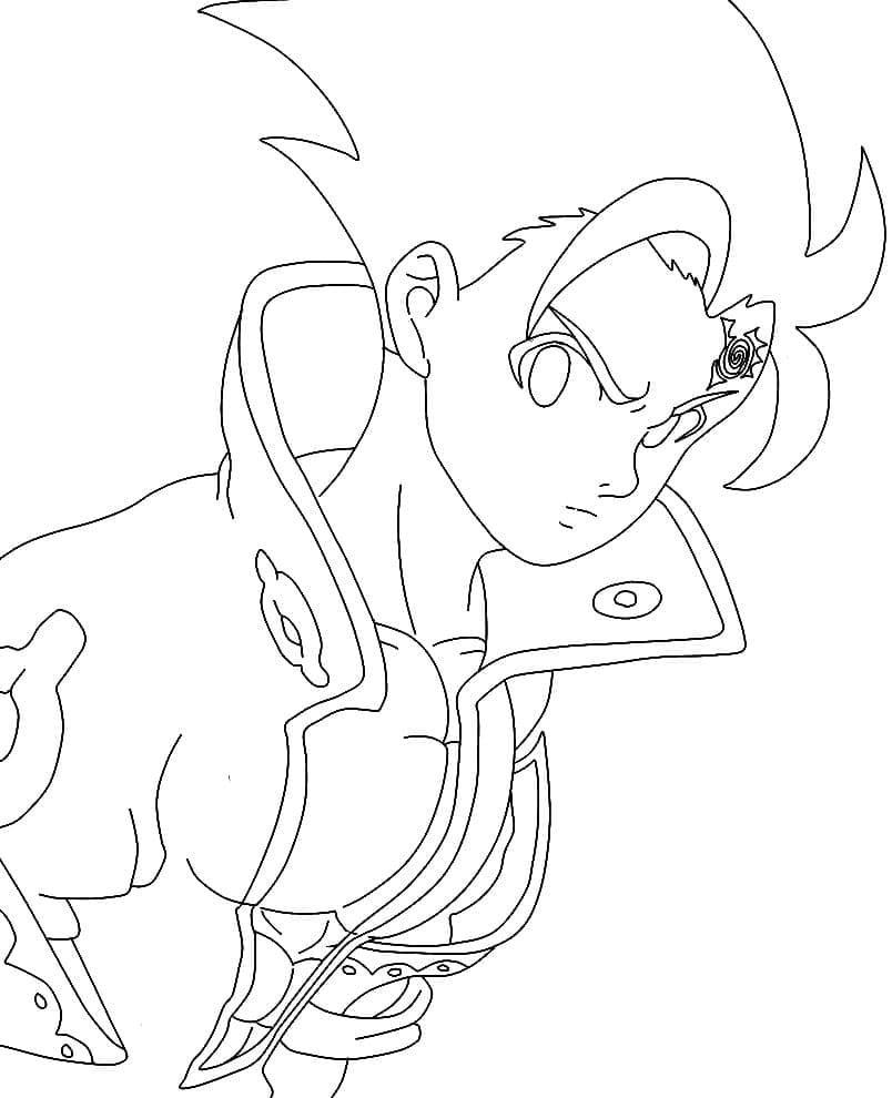 Zeldris from anime seven deadly sins coloring page