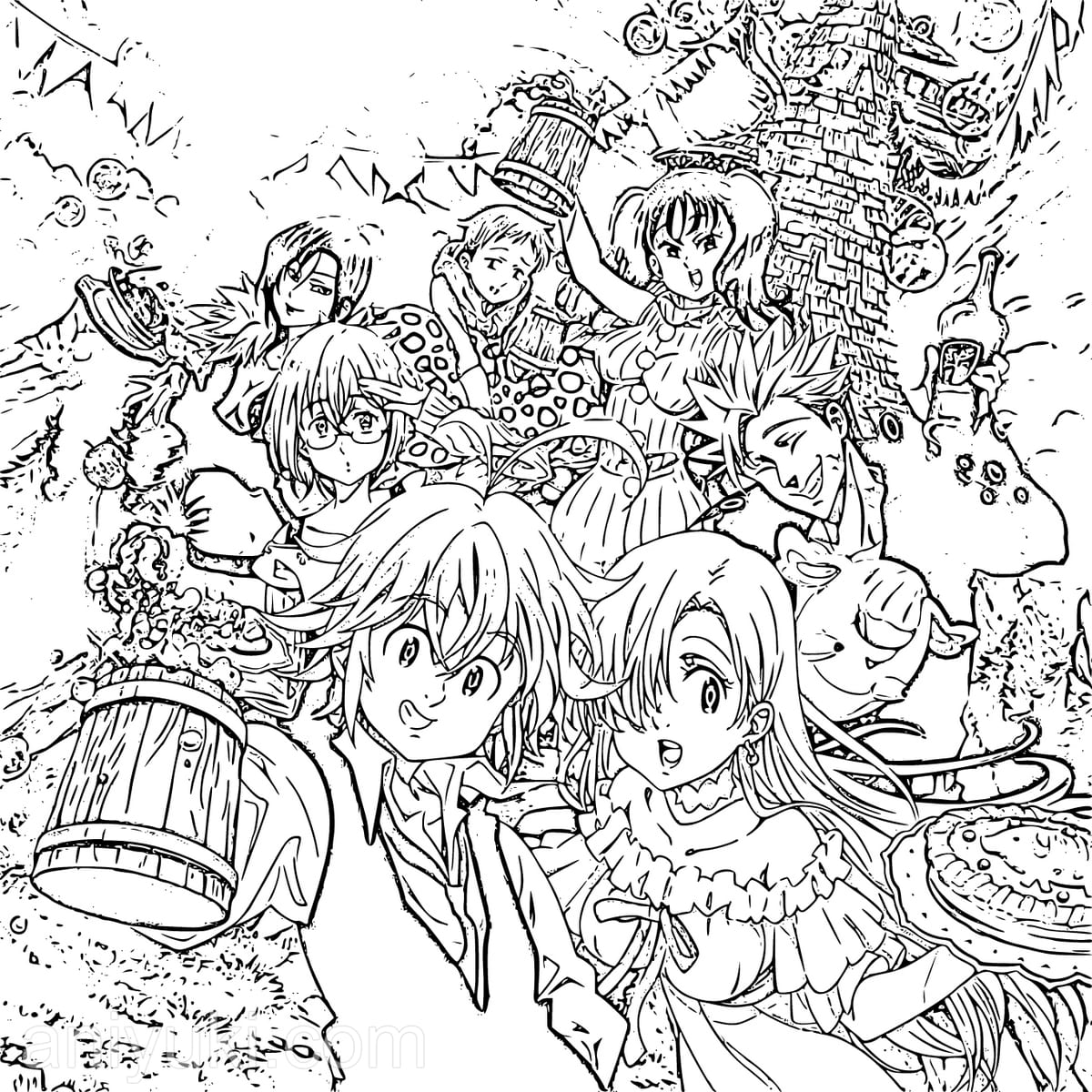 Seven deadly sins coloring pages