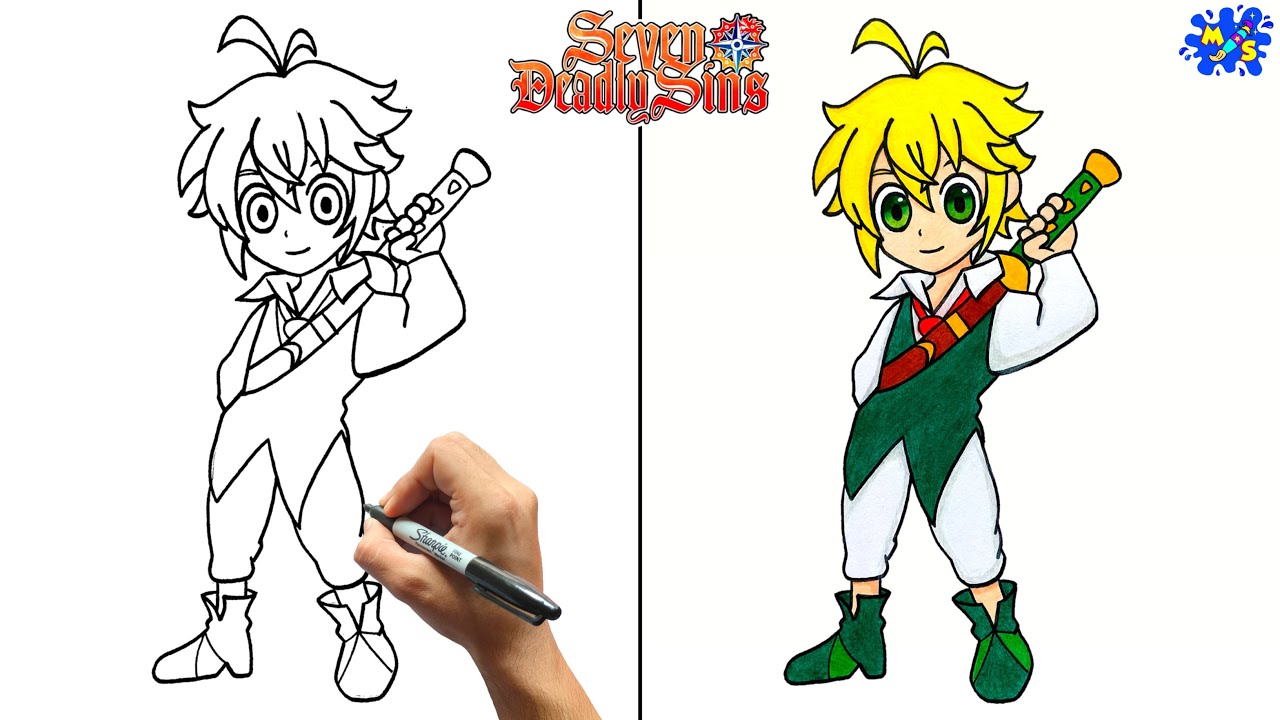 Seven deadly sins meliodas drawing how to draw meliodas from seven deadly sins easy