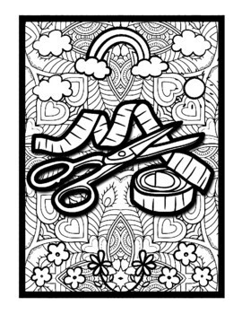 Sewing mindfulness mandala coloring pages textile printable coloring sheets pdf