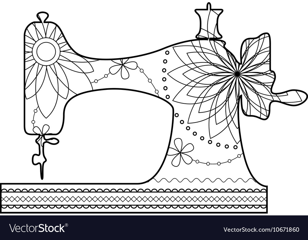 Coloring sewing machine royalty free vector image