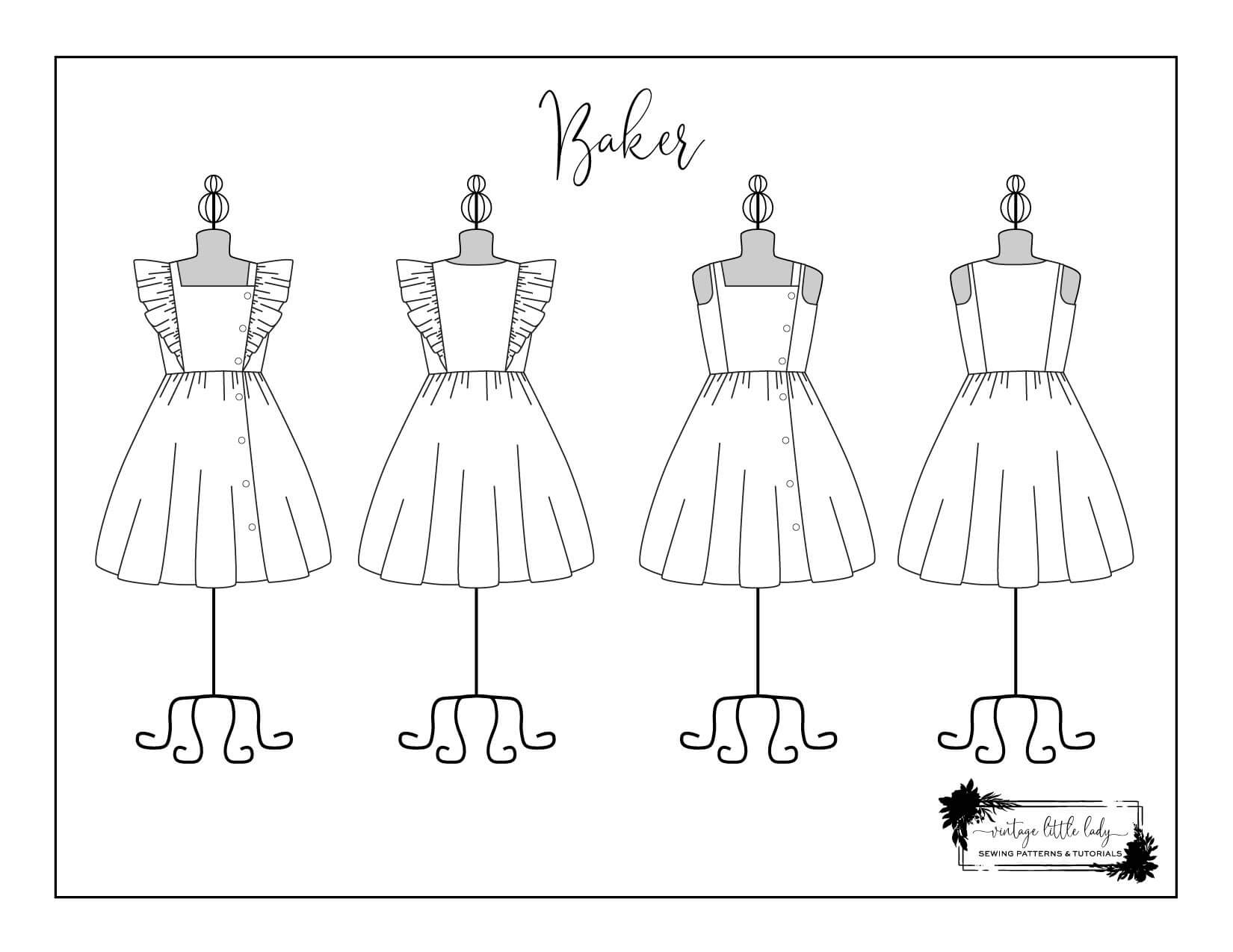 Free baker coloring page vintage little lady