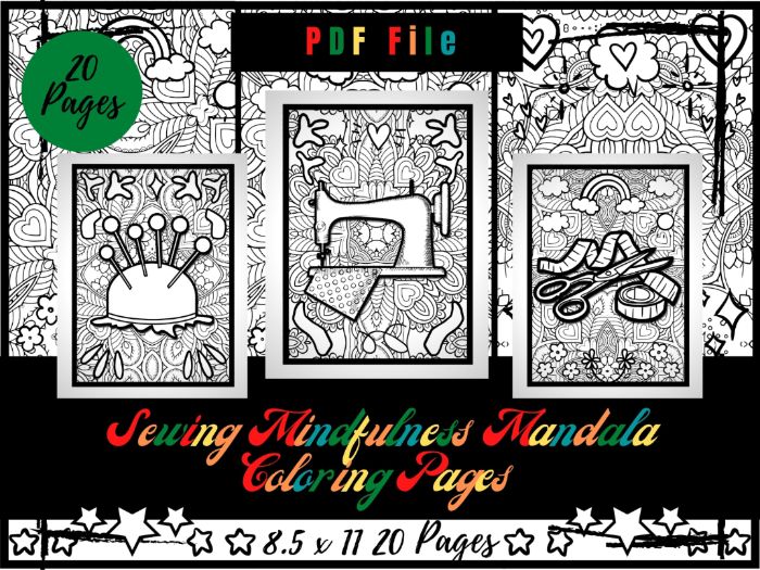 Sewing mindfulness mandala colouring pages textile printable colouring sheets pdf teaching resources