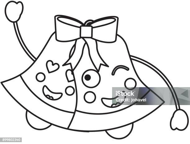 Christmas bell emoji icon image stock illustration