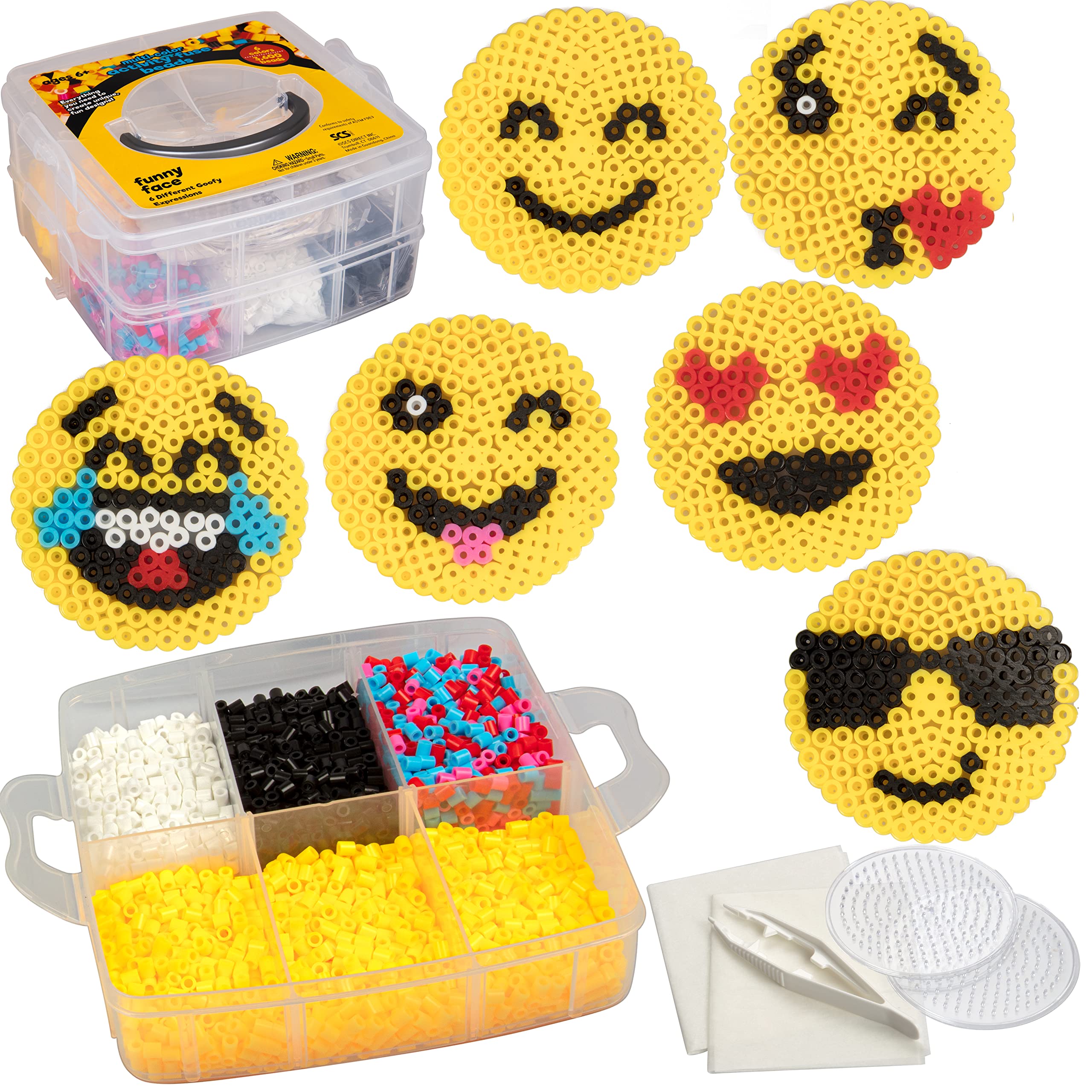 Emoji smiley face fuse beads
