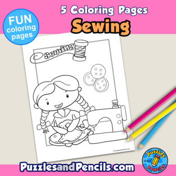 Sewing coloring pages pages to color kids activities series