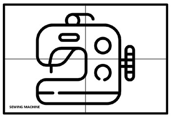 Sewing knitting collaborative art puzzle life skills curriculum coloring pages