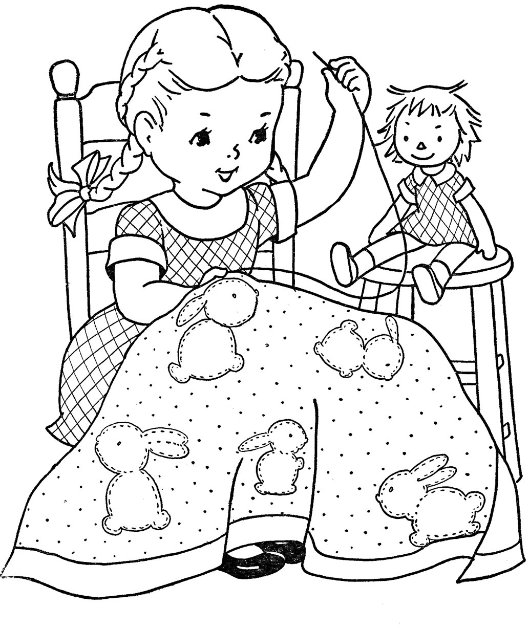 Cleaning and chores coloring pages
