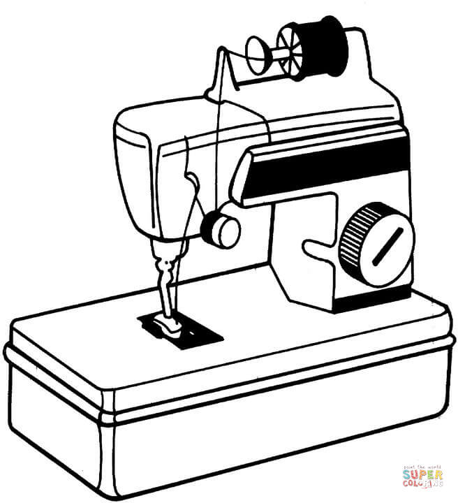 Sewing machine coloring page free printable coloring pages