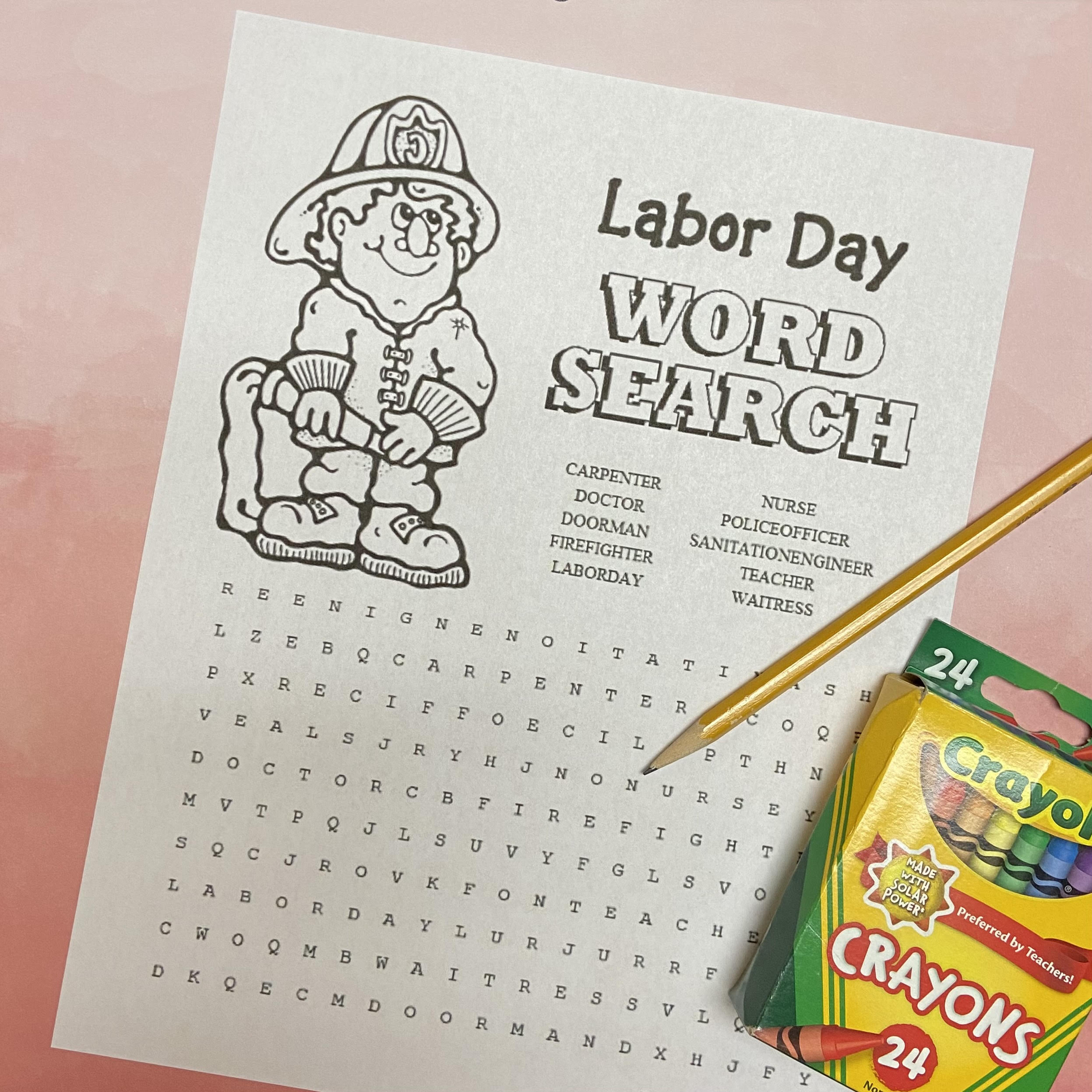 Labor day word search