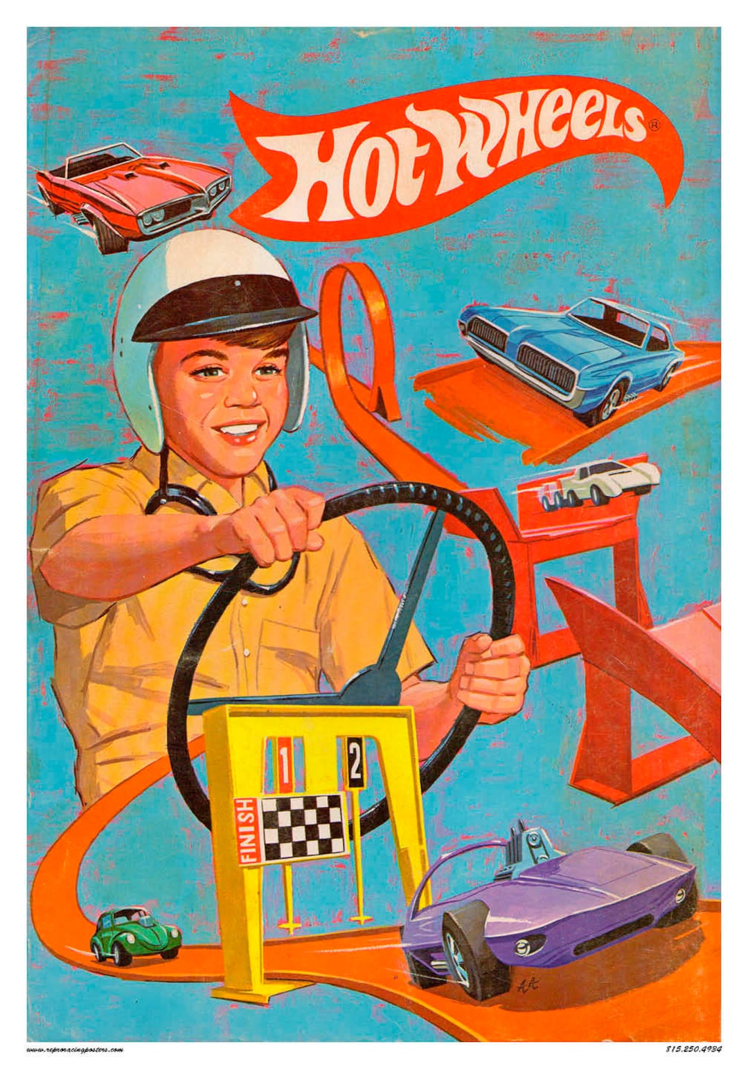 Vintage reproduction poster hot wheels coloring book