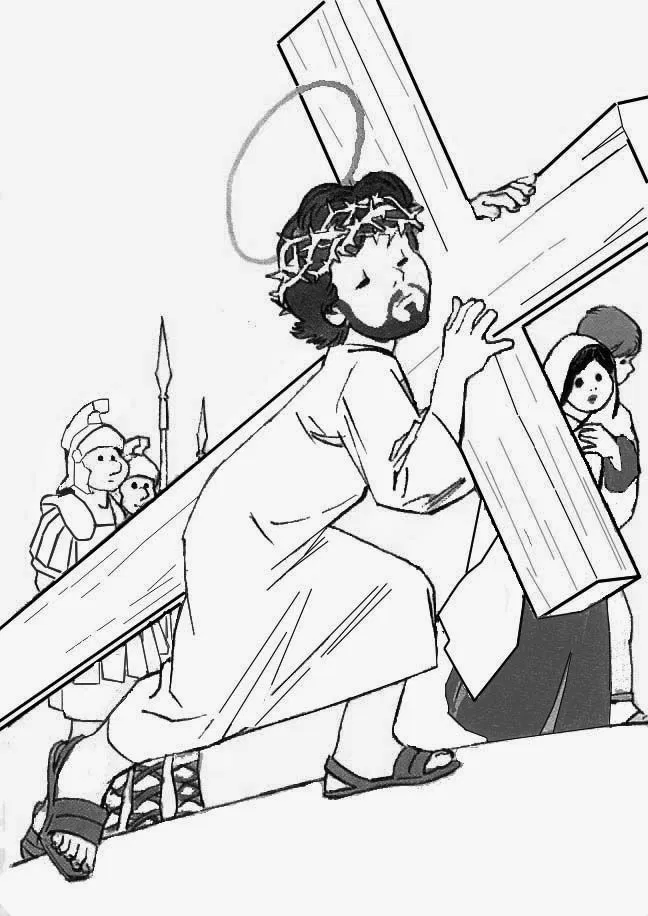 Desenhos da sexta feira santa para colorir e imprimir