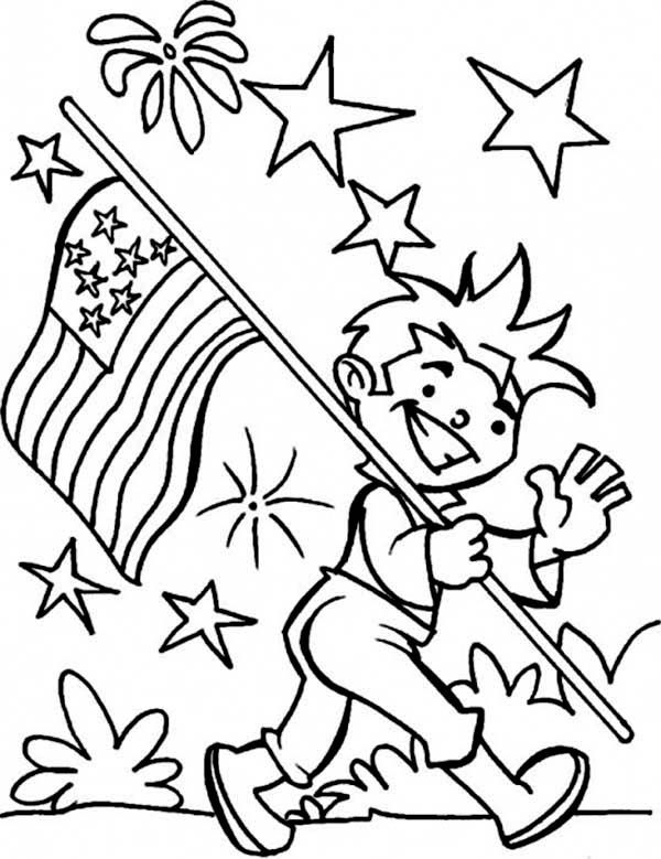 Carrying usa flag on independence day event coloring page color luna flag coloring pages american flag coloring page coloring pages