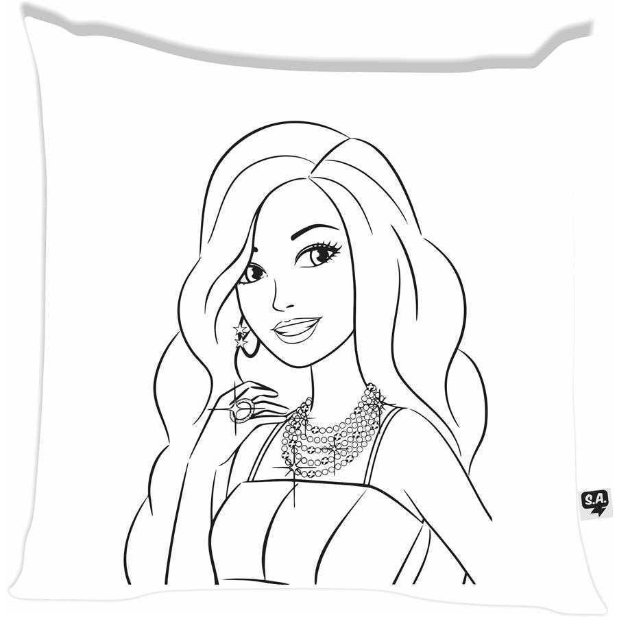 Almofada barbie para colorir na camiseteria sa