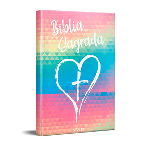 Bãblia sagrada slim coraãão color nvi letra maior semi luxo â gospel book store