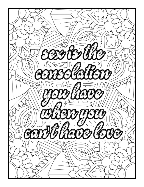 Premium vector romantic coloring page for adults motivational quotes inspirational quotes love quotes heart