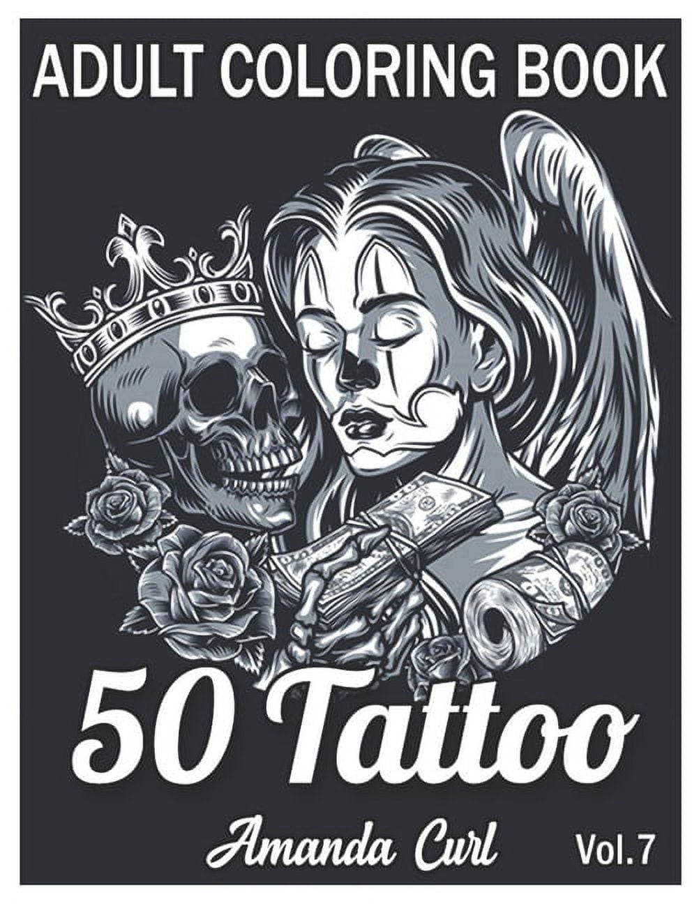Tattoo adult coloring book an adult coloring book with awesome sexy and relaxing tattoo designs for men and women coloring pages volume paperback
