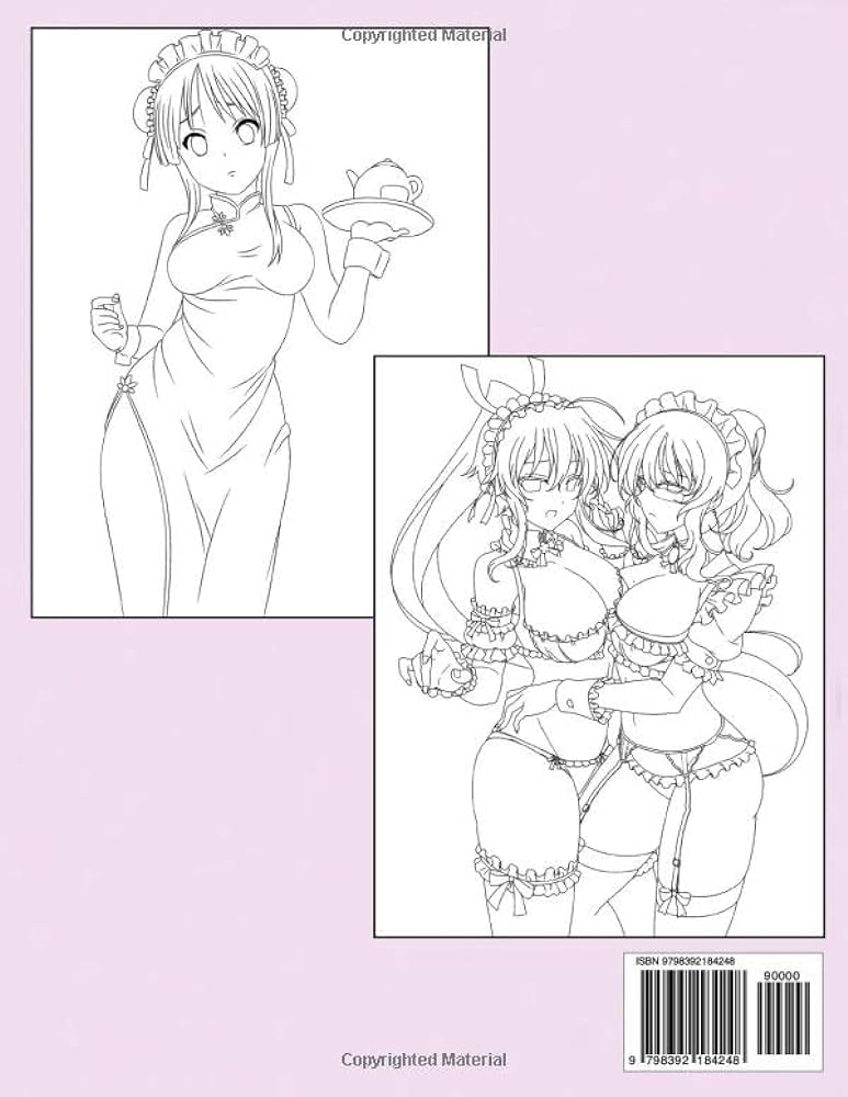 Sexy maid anime coloring book stunning coloring pages about cute and naughty manga babes illustrations provide relaxation and creativity for anime lovers shumaker jelani books