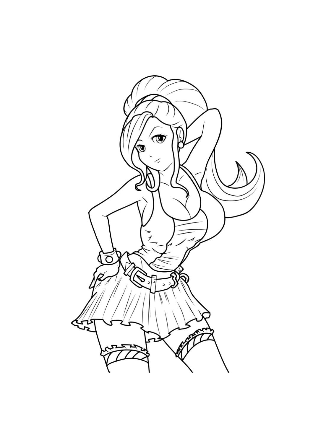 Hot anime girls coloring pages for adults â free printable coloring book