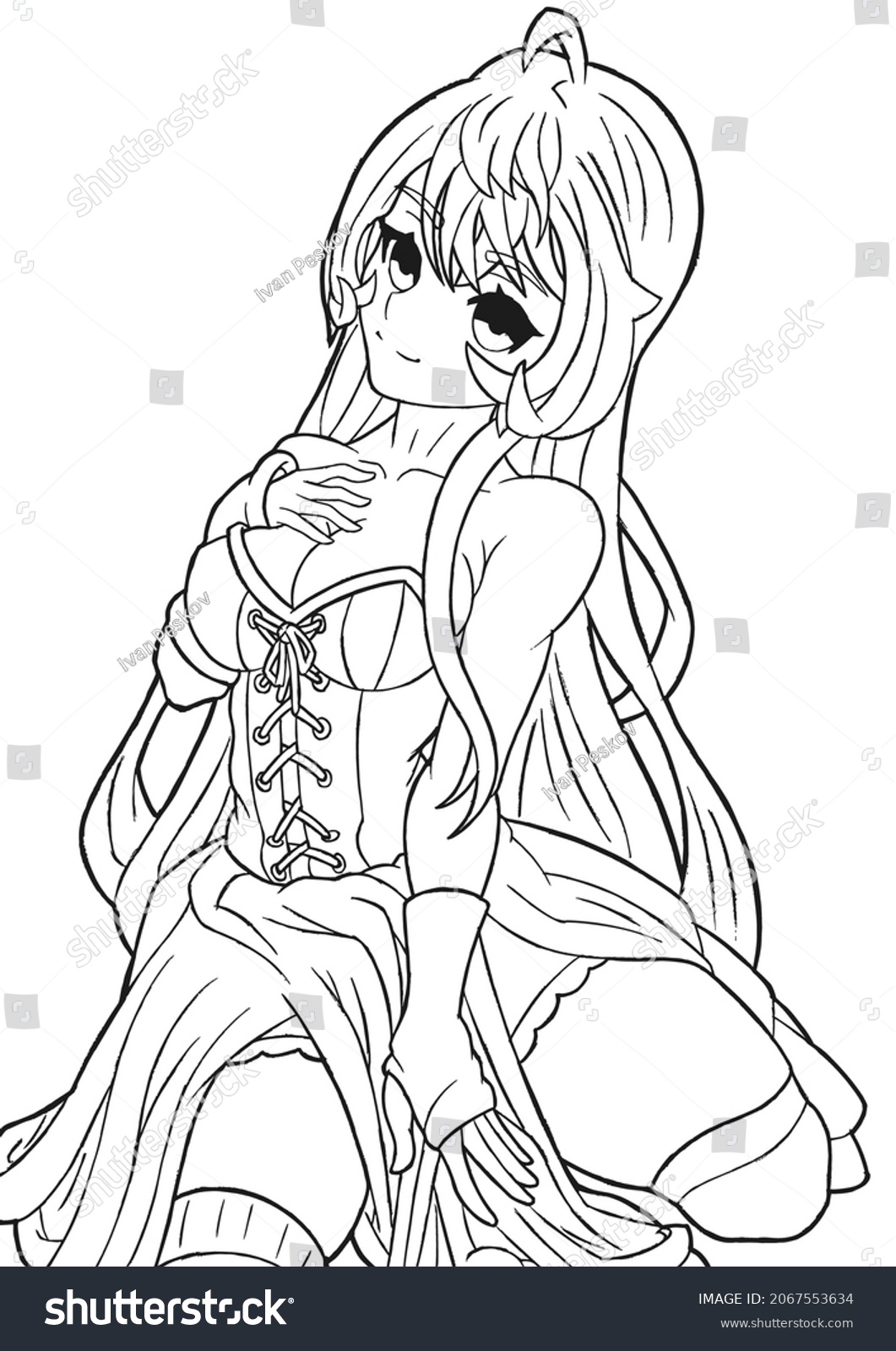 Stock vektor âsexy manga anime girl big breastsâ bez autorskãch poplatkå