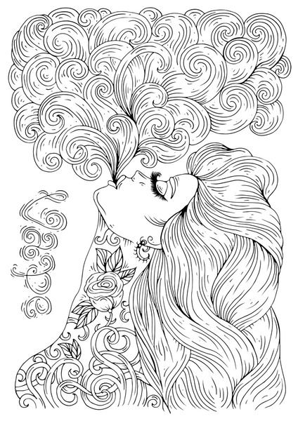 Thousand coloring page sexy woman royalty