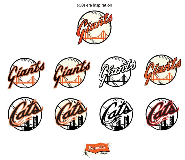 Modernized giants cats logos rsfgiants