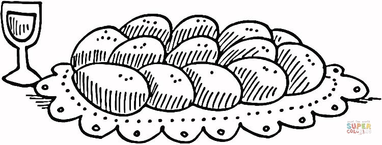 Food of shabbat coloring page free printable coloring pages