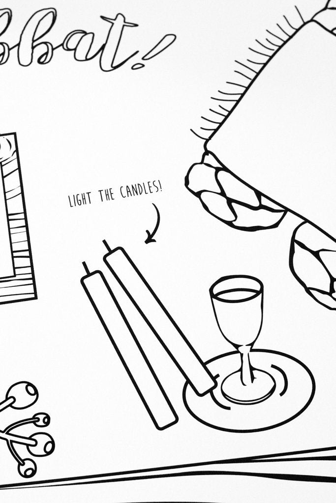 Shabbat coloring placemats
