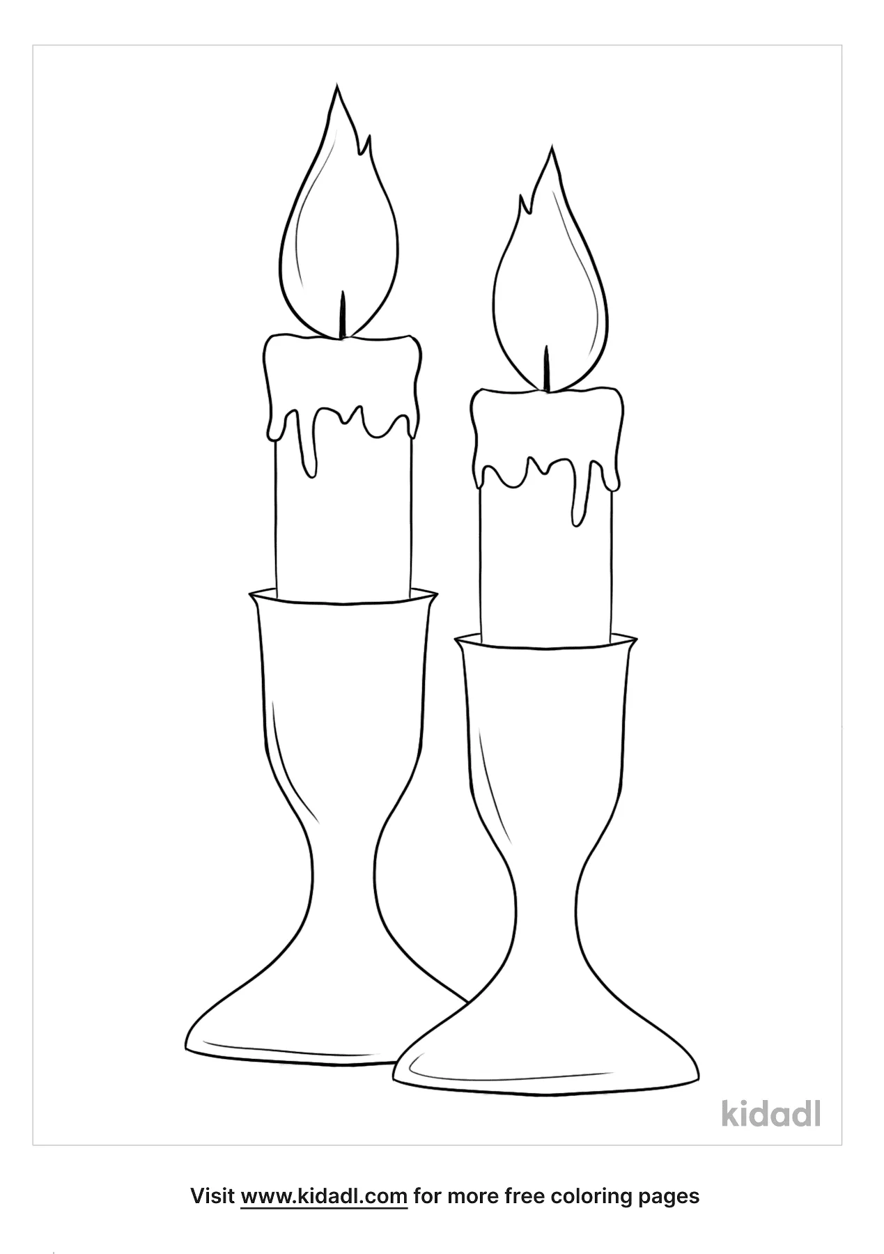 Free shabbat candles coloring page coloring page printables