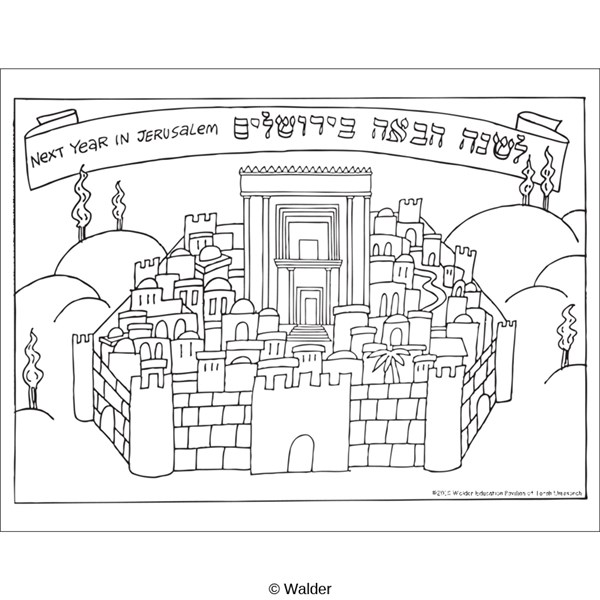 Next year in jerusalem coloring sheet walder education