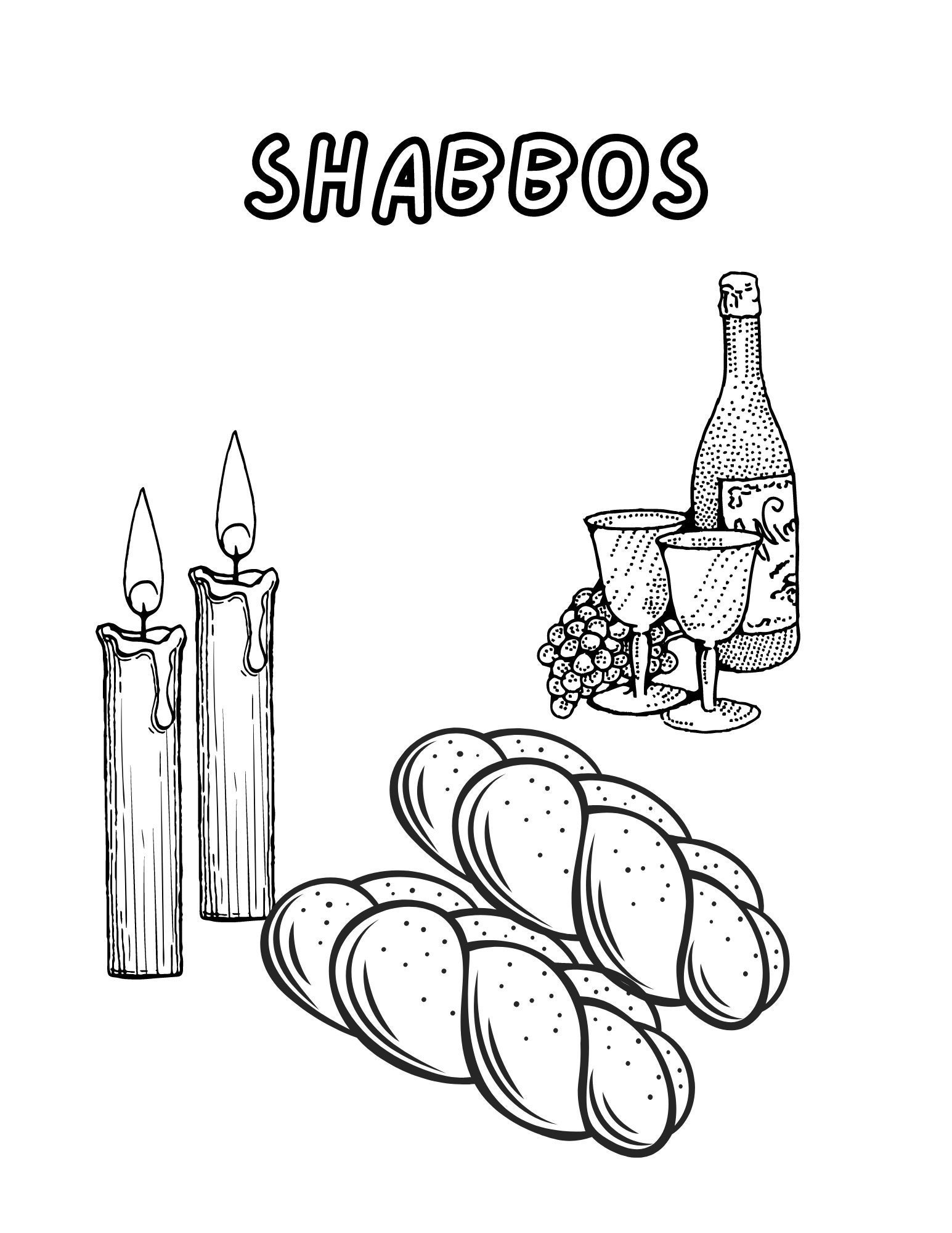 Shabbos coloring page