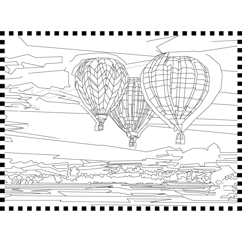 Coloring book head in the clouds â