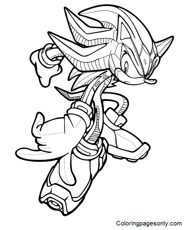 Shadow the hedgehog coloring pages printable for free download