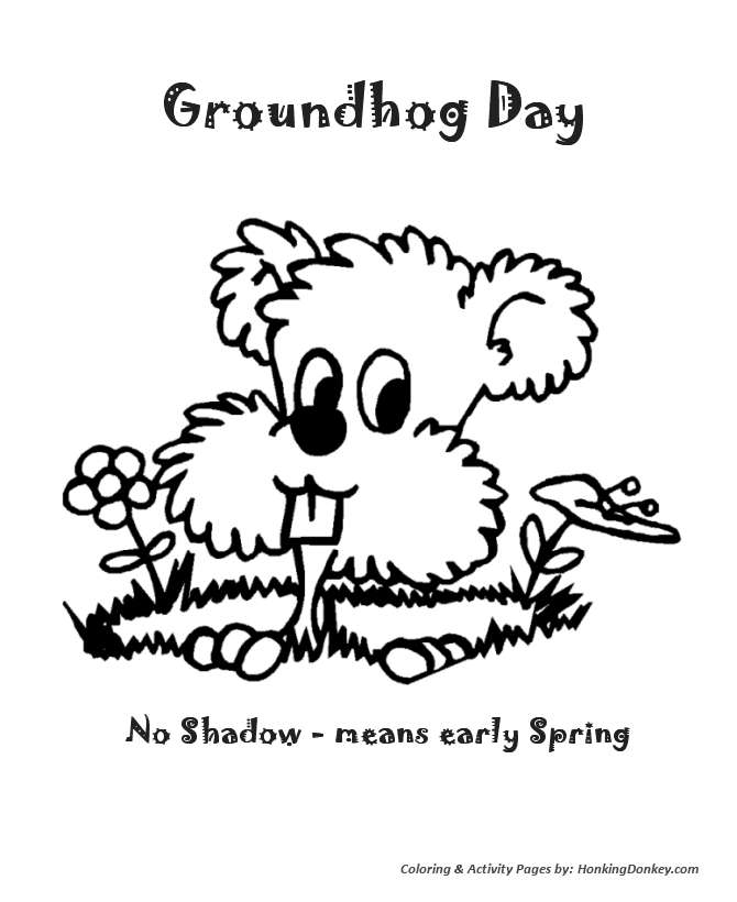 Groundhog day coloring pages