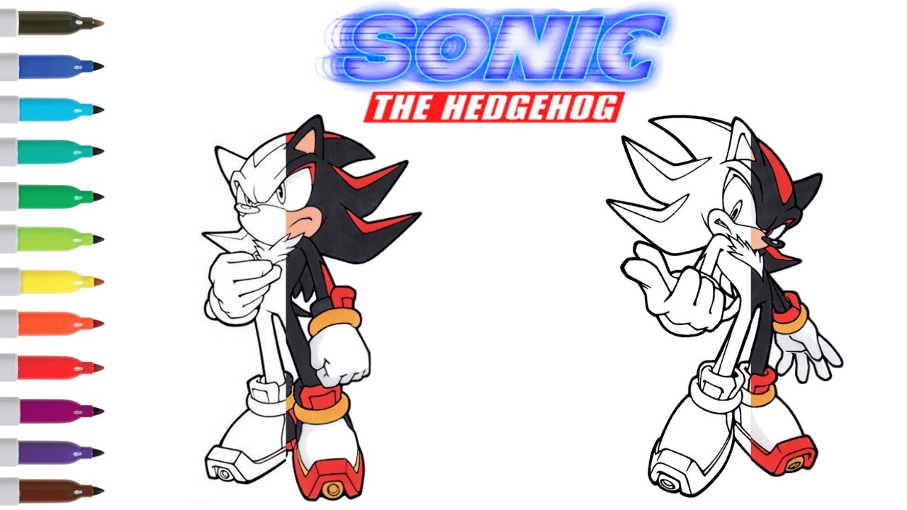Sonic the hedgehog coloring book pages shadow the hedgehog coloring page