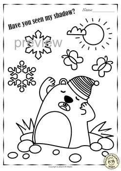 Groundhog day coloring pages by anastasiya multimedia studio tpt