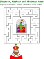 Shadrach meshach and abednego printable activity sheets