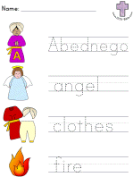 Shadrach meshach and abednego picture clue