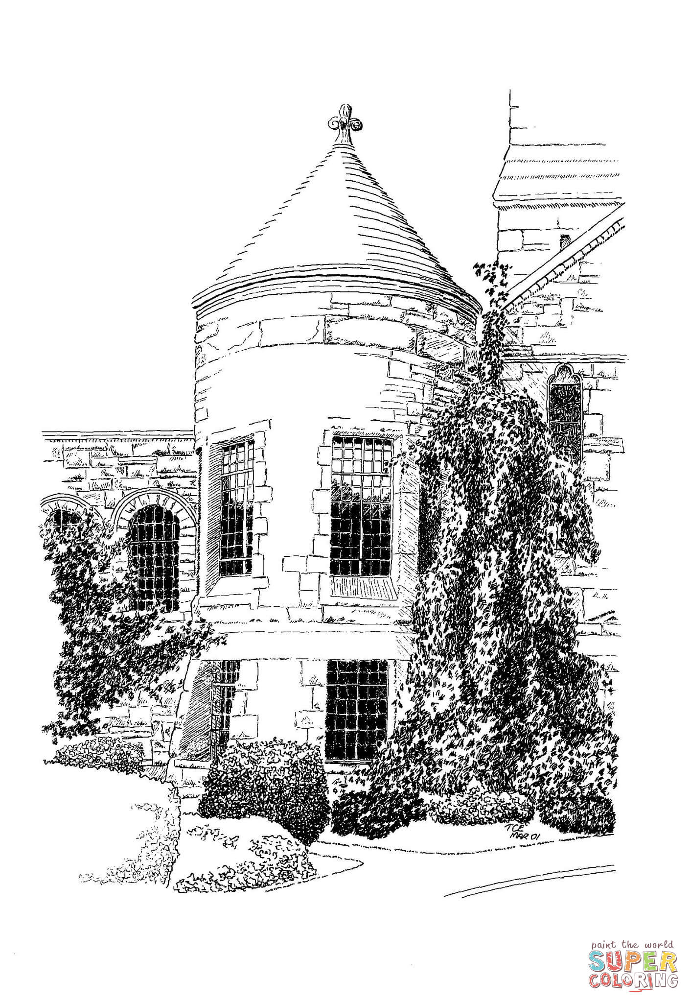 Shadyside presbyterian church coloring page free printable coloring pages